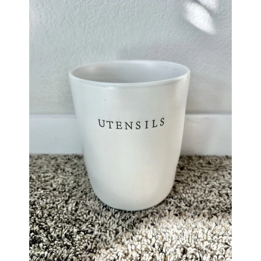 Hearth and Hand with Magnolia Cream Stoneware Utensils Holder/Canister/Crock